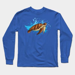 Ocean Wanderer: Colorful Sea Turtle Long Sleeve T-Shirt